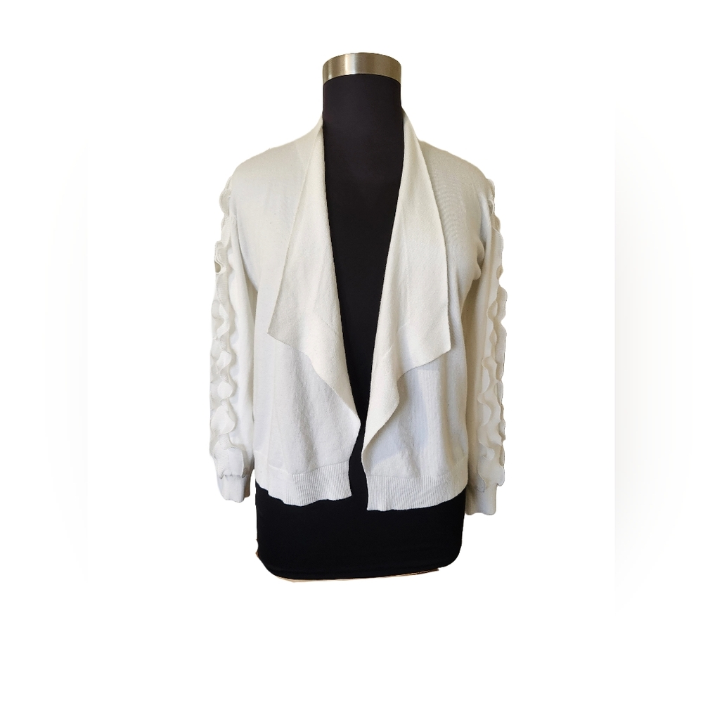 Sioni Ruffle Sleeve Open Front Cardigan Women's Size Large